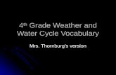 4 th Grade Weather and Water Cycle Vocabulary Mrs. Thornburg’s version.