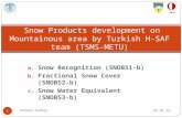 A. Snow Recognition (SNOBS1-b) b. Fractional Snow Cover (SNOBS2-b) c. Snow Water Equivalent (SNOBS3-b) 02.12.2015 Ankara-Turkey 1 Snow Products development.