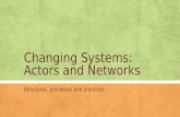 Changing Systems: Actors and Networks Structures, processes and practices.
