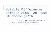 Notable Differences Between ALWD (2d) and Bluebook (17th)... for law review members and research assistants.