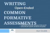 W RITING Teachers will understand similarities between CCSS and AP write CFAs for specific standards and grades Open-Ended C OMMON F ORMATIVE A SSESSMENTS.