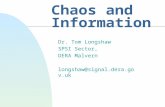 Chaos and Information Dr. Tom Longshaw SPSI Sector, DERA Malvern longshaw@signal.dera.gov.uk.