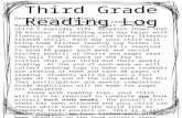 Third Grade Reading Log Dear Parents/Guardians, It’s time to start our reading logs. Reading is an important part of your child’s everyday life. Research.