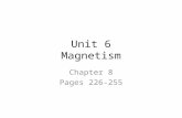 Unit 6 Magnetism Chapter 8 Pages 226-255. Magnets Two magnets exert a force on each other The magnetic force is the interaction you feel before the two.