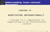 Browaeys and Price, Understanding Cross-cultural Management, 1 st Edition, © Pearson Education Limited 2009 Slide 15.1 CHAPTER 15 NEGOTIATING INTERNATIONALLY.