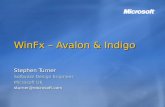 WinFx – Avalon & Indigo Stephen Turner Software Design Engineer Microsoft UK sturner@microsoft.com.