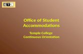 Office of Student Accommodations Temple College Continuous Orientation.