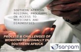 SOUTHERN AFRICAN REGIONAL PROGRAMME ON ACCESS TO MEDICINES AND DIAGNOSTICS PROCESS & CHALLENGES OF WORKING REGIONALLY IN SOUTHERN AFRICA AARTI PATEL WHO.