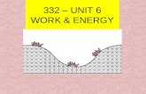 332 – UNIT 6 WORK & ENERGY. Work Done by a Constant Force The definition of work, when the force is parallel to the displacement: