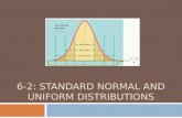 6-2: STANDARD NORMAL AND UNIFORM DISTRIBUTIONS. IMPORTANT CHANGE Last chapter, we dealt with discrete probability distributions. This chapter we will.