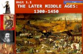 THE LATER MIDDLE AGES: 1300-1450 Unit 1.1. Learning Objective: Students will understand the evolution of European society from antiquity through the Later.