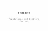 ECOLOGY Populations and Limiting Factors. Characteristics of Populations What is a Population? – A group of individuals of a species that occupy the same.