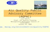 Air Quality Public Advisory Committee (AQPAC) Joan Rohlfs Chief, Air Quality Planning Metropolitan Washington Council of Governments January 26, 2009 www.