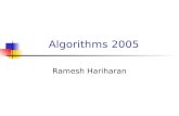 Algorithms 2005 Ramesh Hariharan. Algebraic Methods.