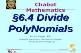 BMayer@ChabotCollege.edu MTH55_Lec-31_sec_6-3_Complex_Rationals.ppt 1 Bruce Mayer, PE Chabot College Mathematics Bruce Mayer, PE Licensed Electrical &