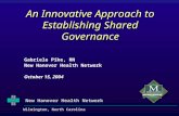 New Hanover Health Network Wilmington, North Carolina An Innovative Approach to Establishing Shared Governance Gabriele Pike, RN New Hanover Health Network.