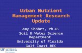 Urban Nutrient Management Research Update Amy Shober, Ph.D. Soil & Water Science Department University of Florida Gulf Coast REC.