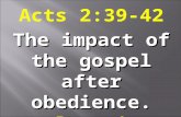 Acts 2:39-42 The impact of the gospel after obedience. Part 1.