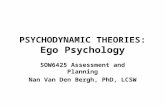 PSYCHODYNAMIC THEORIES: Ego Psychology SOW6425 Assessment and Planning Nan Van Den Bergh, PhD, LCSW.