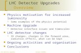LHC detector upgradesSteinar STAPNES1 Physics motivation for increased luminosity  Some examples of the physics potential Machine Upgrade  Detector interface.