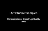 AP Studio Examples Concentrations, Breadth, & Quality 2006.