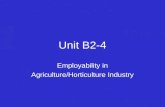 Unit B2-4 Employability in Agriculture/Horticulture Industry.