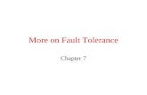 More on Fault Tolerance Chapter 7. Topics Group Communication Virtual Synchrony Atomic Commit Checkpointing, Logging, Recovery.