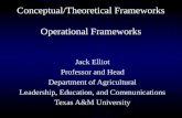 Conceptual/Theoretical Frameworks Operational Frameworks Jack Elliot Professor and Head Department of Agricultural Leadership, Education, and Communications.