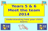 Years 5 & 6 Meet the team 2014 Understanding how your child learns.