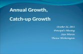 October 26, 2011 Principal’s Meeting Stan Warren Therese Wetherington Annual Growth, Catch-up Growth.