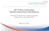 HIT Policy Committee NwHIN Governance Workgroup NwHIN Conditions for Trusted Exchange Request For Information (RFI) May 15, 2012 1.