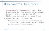 Copyright ©2004 Pearson Education, Inc. All rights reserved.10-1 Homeowner’s Insurance Homeowner’s insurance: provides insurance in the event of property.