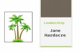 Leadership Jane Hardacre. Leadership From Palm Trees to Parliamentary Procedure!