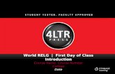 World RELG | First Day of Class Introduction Course Name, Course Number College Date.