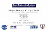 Shape Memory Alloys Team: High Torque Rotary Actuator/Motor Team Members: Uri Desai Tim Guenthner J.C. Reeves Brad Taylor Tyler Thurston Gary NickelNASA.