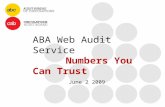 ABA Web Audit Service Numbers You Can Trust June 2 2009.