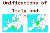 Unifications of Italy and Germany Q: What does unification mean? Unification = become one Q: If this is about Italy becoming one and Germany becoming.