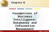 6.1 © 2007 by Prentice Hall 6 Chapter Foundations of Business Intelligence: Databases and Information Management.