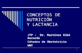 1 CONCEPTOS DE NUTRICIÓN Y LACTANCIA JTP - Dr. Martinez Ribó Gerardo Cátedra de Obstetricia UNT.