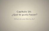 Capítulo 1A: ¿Qué te gusta hacer? What do you like to do?