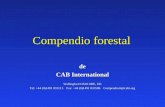 Compendio forestal de CAB International Wallingford OX10 8DE, UK Tel: +44 (0)1491 832111. Fax: +44 (0)1491 833508. Compendium@cabi.org.