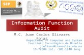 Information Function Audit M.C. Juan Carlos Olivares Rojas Department of Computer and System Instituto Tecnológico de Morelia jcolivar@itmorelia.edu.mx.