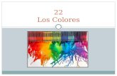22 Los Colores. Rojo/a Rosado/a Blanco/a Negro/a Amarillo/a Morado/a Anaranjado/a Azul Marrón Gris Verde.