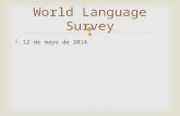 12 de mayo de 2014 World Language Survey.   Answer the questions in Spanish.  1. ¿Cuál es la estación?  2. ¿Cuándo es tu compleaños?  3. ¿Qué.