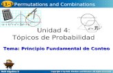 Holt Algebra 2 11-1 Permutations and Combinations Unidad 4: Tópicos de Probabilidad Tema: Principio Fundamental de Conteo.