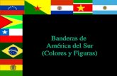 Banderas de América del Sur (Colores y Figuras). Vamos a fijarnos en los colores. Let’s pay attention to the colors.