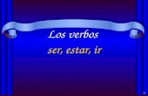 1 Los verbos ser, estar, ir 2 Ser y Estar Both verbs mean “to be” Used in very different cases Irregular conjugations.