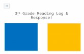 3 rd Grade Reading Log & Response! Parent and Family Letter.