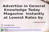 Advertising in General Knowledge Today Magazine through releaseMyAd.