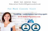 BSHS 345 GENIUS Peer Educator/bshs345geniusdotcom